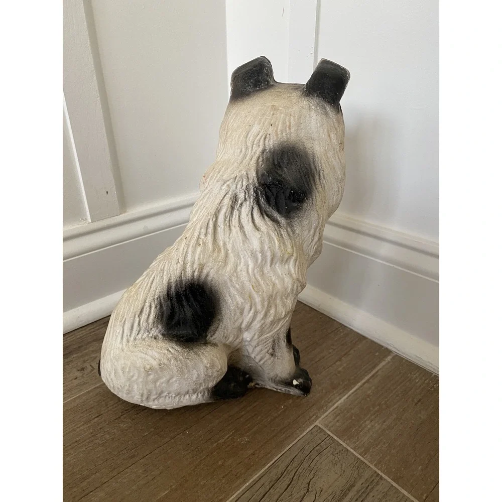 Vtg Chalkware‎ Collie Bank Dog Statue Carnival Fair Prize 11.5